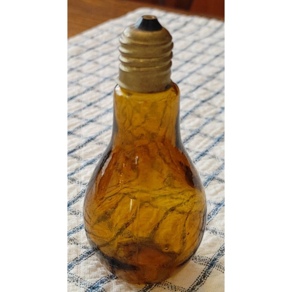 Kitsch Amber Glass Christmas Light Salt Shaker Hanukkah Christmas Gift Idea READ